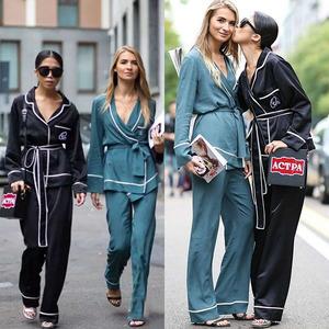 睡衣风街拍 睡衣风衬衫搭配