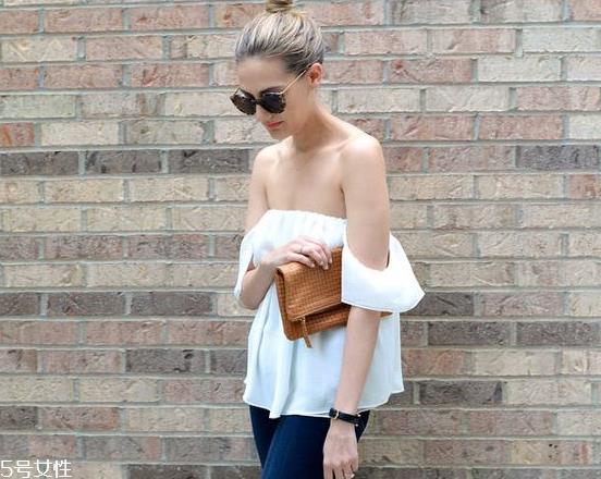 一字肩连衣裙图片 夏季一字肩连衣裙