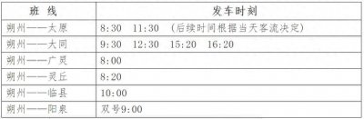 ​关于恢复朔州——太原客运班线最新信息
