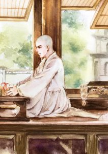 ​古风壁纸+头像插画「和尚」一缕情丝，几点离愁，又有多少俗事缠