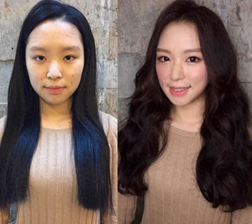 女孩们化妆前后的对比图:看完再也不相信世上有真美女了